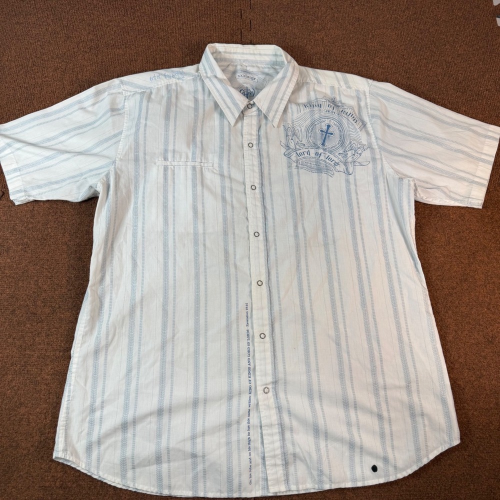 Not of This World NTW Mens XXXL King of Kings Lord of Lords Snap Button Shirt